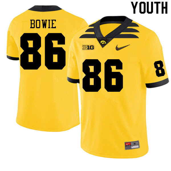 Youth #86 Jeff Bowie Iowa Hawkeyes College Football Jerseys Sale-Gold